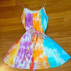 Tie dye rope tie dress